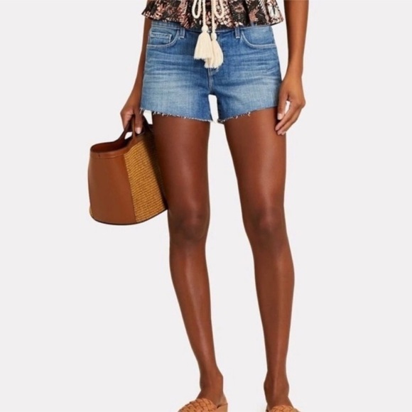 L’AGENCE Audrey Mid Rise Cut Off Jean Shorts - Picture 3 of 8